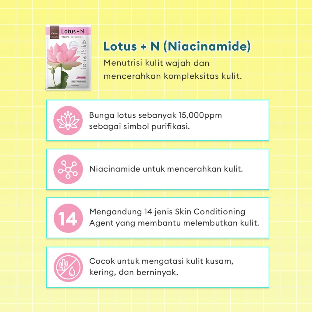 Ariul 7 Days Mask Lotus +N Vitalizing Sheet Mask