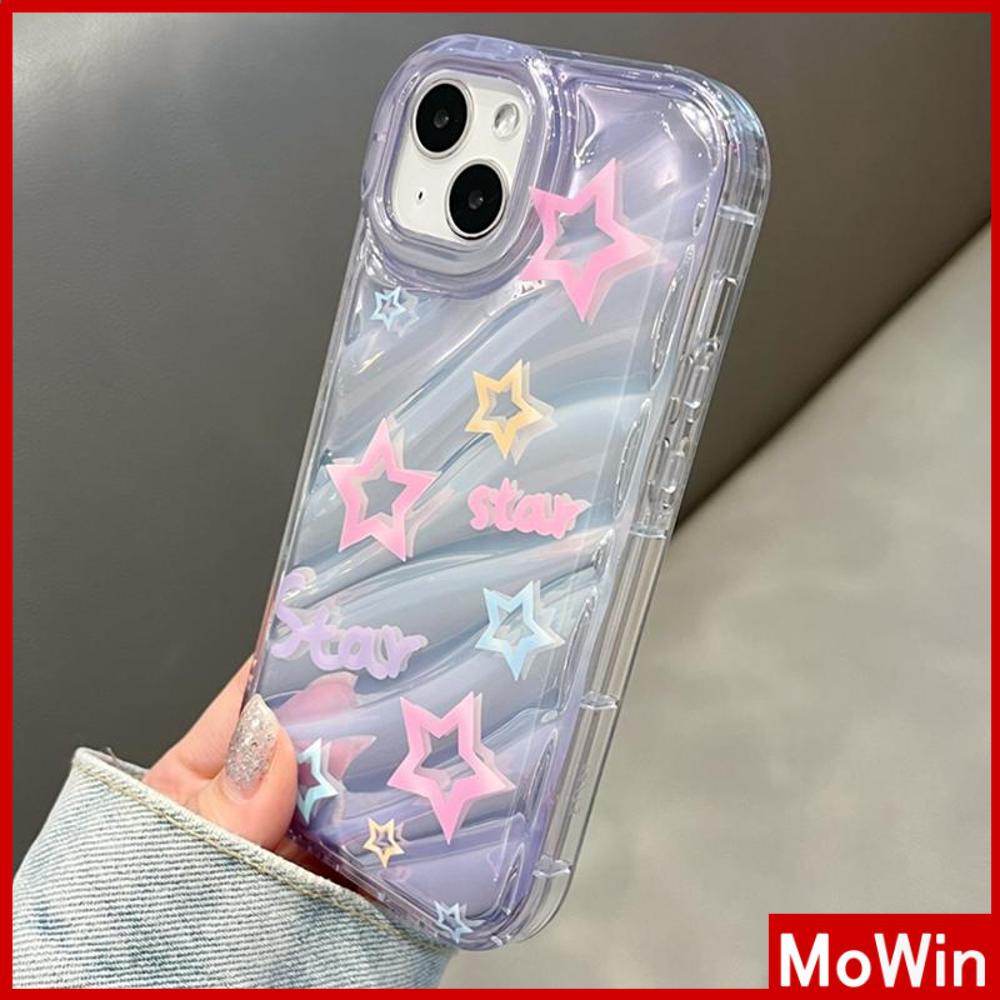 Untuk iPhone 14pro max iPhone Case Laser Reflektif Bening Case TPU Soft Case Airbag Shockproof Cute Pink Stars Kompatibel Dengan iPhone 13 Pro max 12 Pro max 11xr xs max 7Plus 8Plus