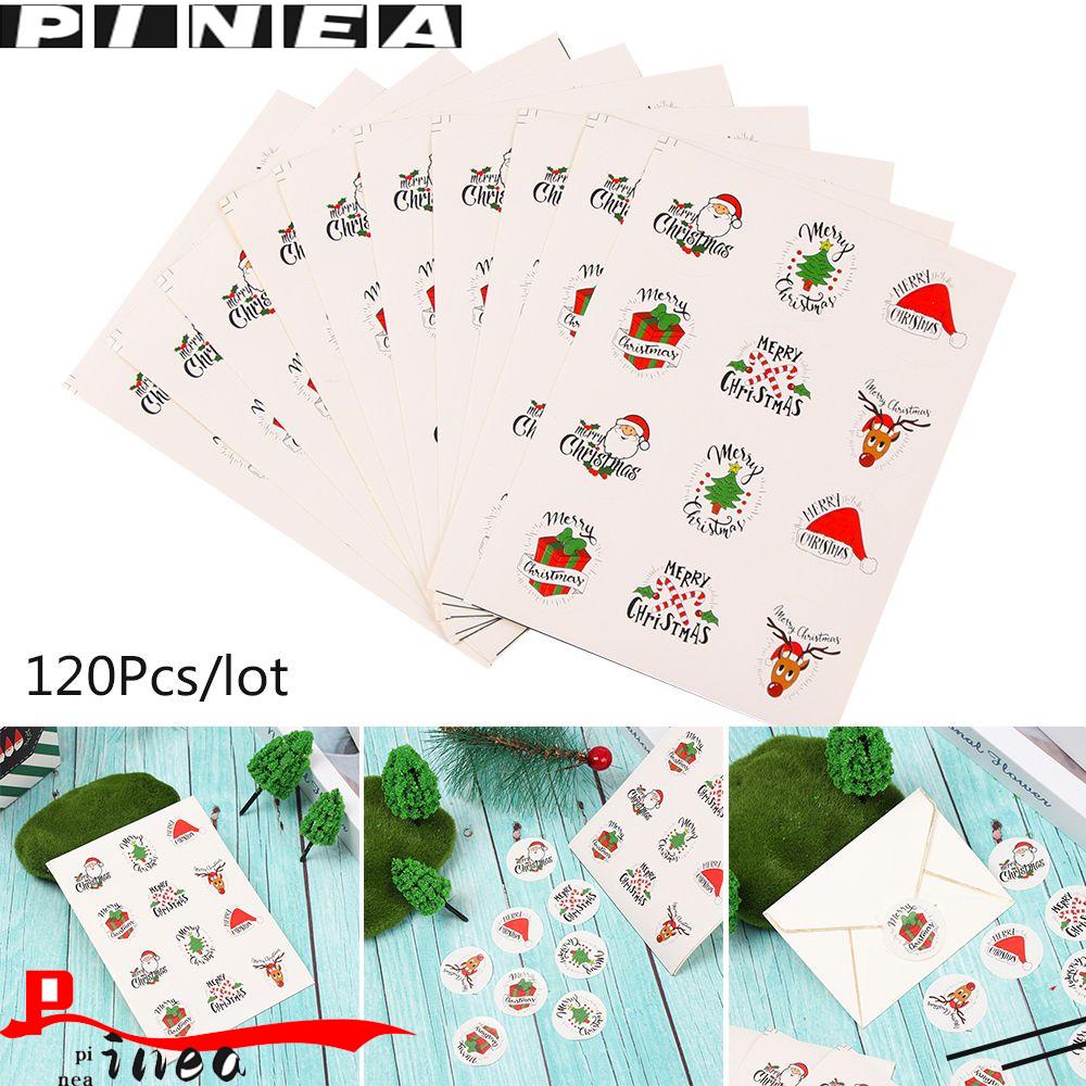 Nanas 120Pcs Gift Paper Sticker DIY Santa Claus Tag Biskuit Paket Merry Christmas Xmas Ornament