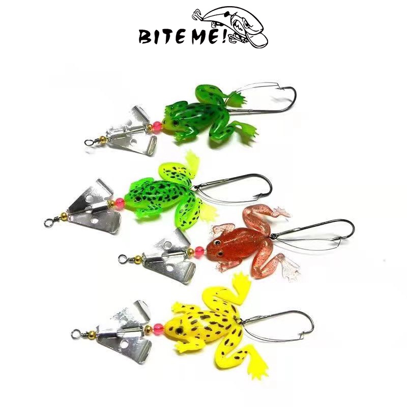 9cm /6g Umpan Kodok Plastik Lembut Buzzbait Spinnerbait Umpan Pancing Buzzbait Spinner Sendok Umpan Untuk Bass Pike Trout Salmon