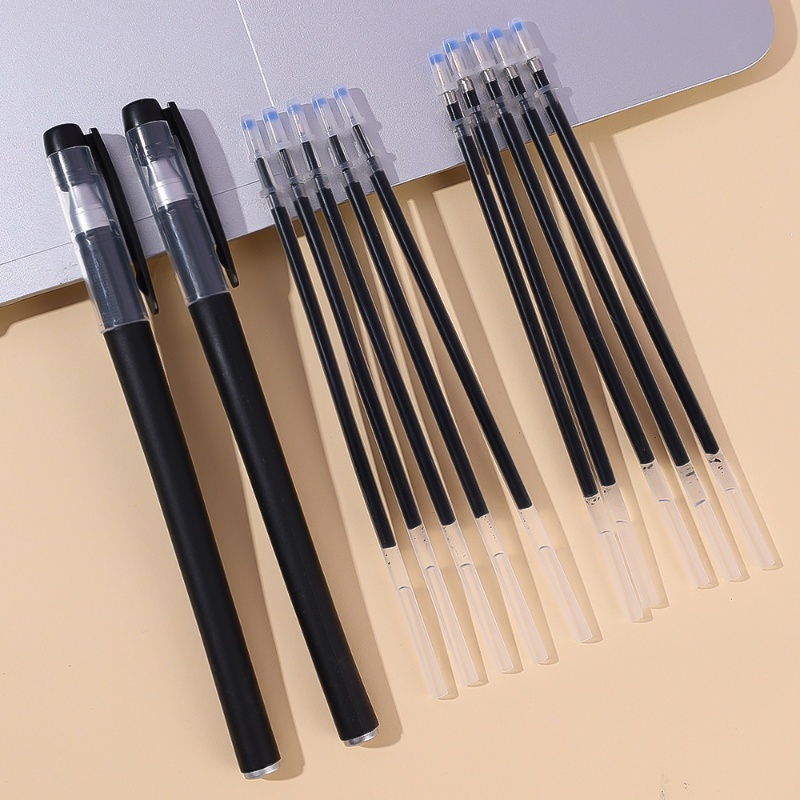 10pcs 0.5MM Transparan Tabung Jarum/Bullet Tip Signature Pen/Pulpen Ganti Refill Tinta Hitam Kantor Sekolah Perlengkapan Tulis