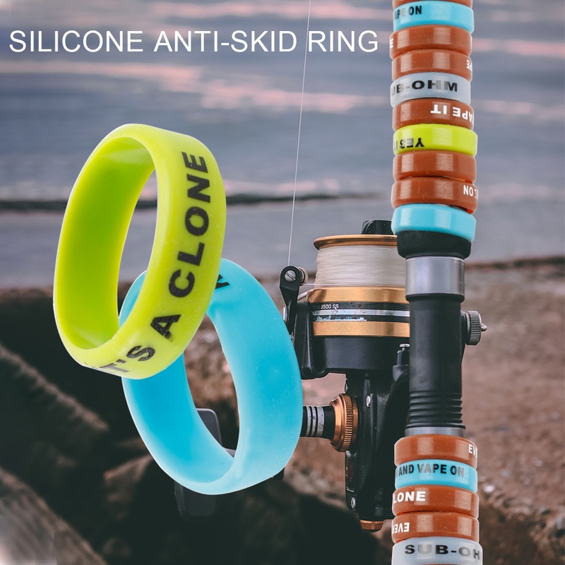 Anti Slip Berbentuk O ring handle Grip Fix ring/10PCS Fishing Rod silicone handle Band/Untuk Ketapel Pancing Pancing Fishing Tackle/anti-Selip ring Ketapel handle silicone ring/