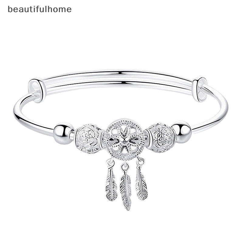 {beautifulhome} Gelang &amp;Bangle Pesona Bulu Rumbai Dreamcatcher Untuk Wanita Fashion Elegan.