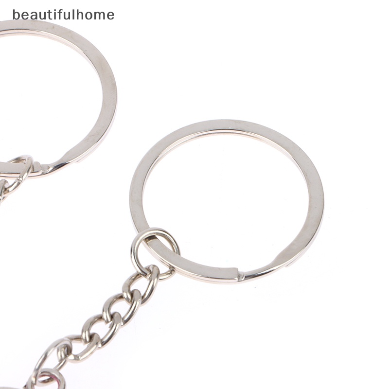 {beautifulhome} 1pasang Paduan Seng Perak Berlapis Hadiah Kekasih Pernikahan Nikmat Pasangan Hati Gantungan Kunci Fashion Keyring Key Fob Creative Key Chain.