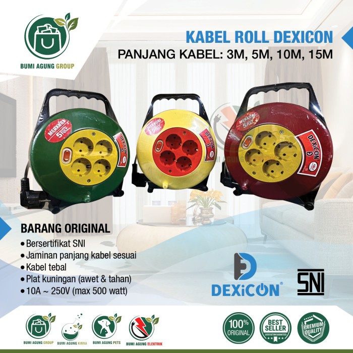 Kabel Roll Dexicon 3 5 10 15 20 Meter FULL SNI 10M 5M 15M Kabel Gulung