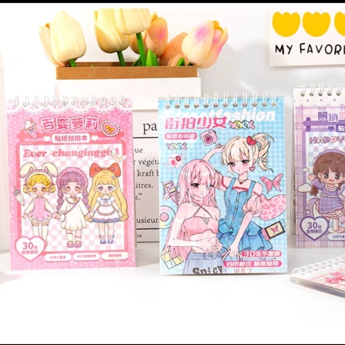 Buku Stiker Binder MOMO Sticker Korea PET Diary Anime Kartun Murah Harga Grosir Termurah