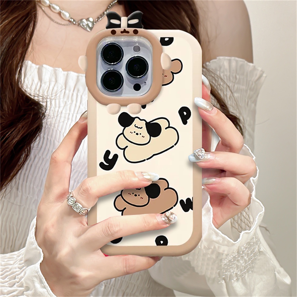 Case Redmi Note12 4G Poco C40 Note 12 Pro Note 11 Pro Note 11S 10C 10A 10 9 9C 9A 9T 9 Note10 5G 10s Note9 Note8 Poco X3 NFC M3 Kartun Lucu Bergaris Puppy Phone Cover