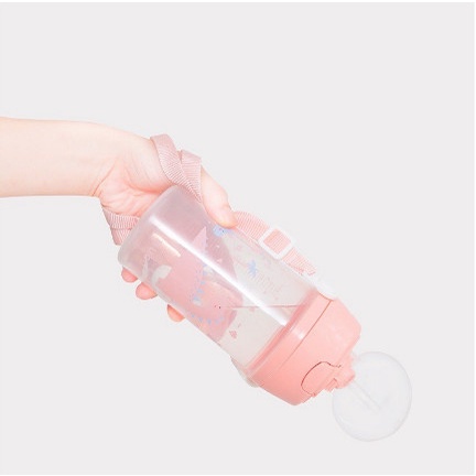 Mugu Strap Drink Bottle Straw Cup 350ml 450ml Botol Sedotan