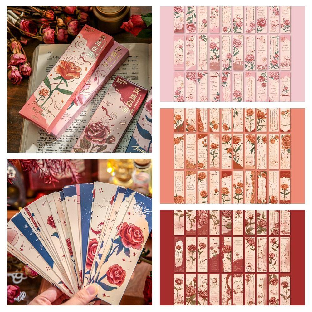 [Elegan] Kertas Bookmark Sepuhan Retro Paper Card Hadiah Ulang Tahun Penanda Membaca Penanda Halaman Buku Romantis Untuk Scrapbooking