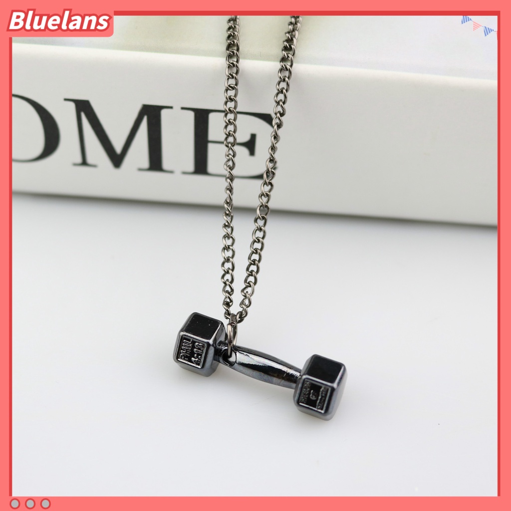 [BLS] Fitness Dumbbell Necklace Pria Kalung Kepribadian Wanita Barbel Aksesoris