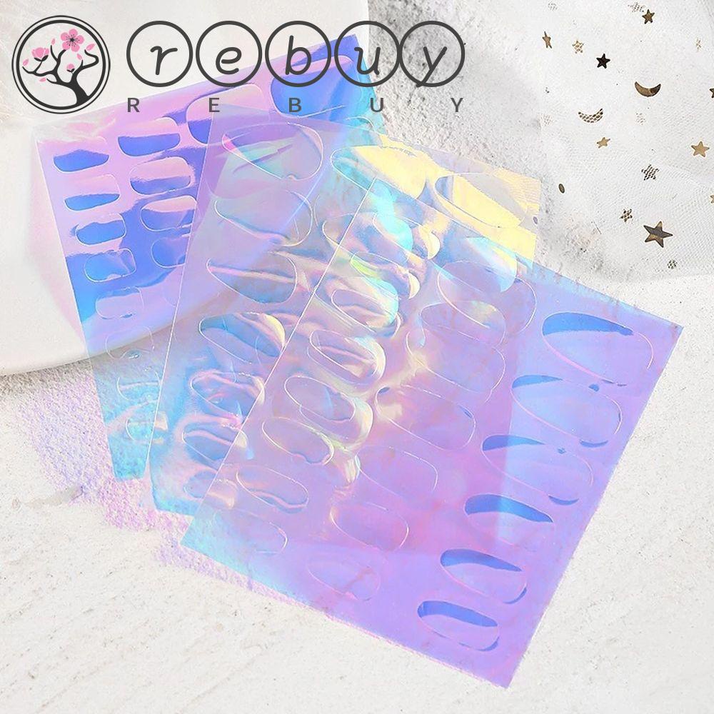 Rebuy Aurora Ice Cube Nail Foils Sparkling Girls Manicure Laser Candy Paper Cellophane Kertas