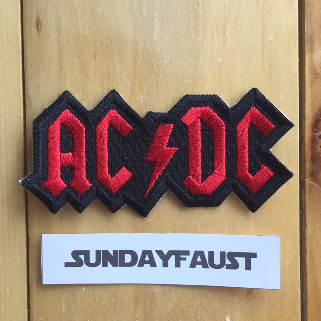 Bordir Patch/Emblem bordir jahit Logo ACDC Redbisa pesan satuan
