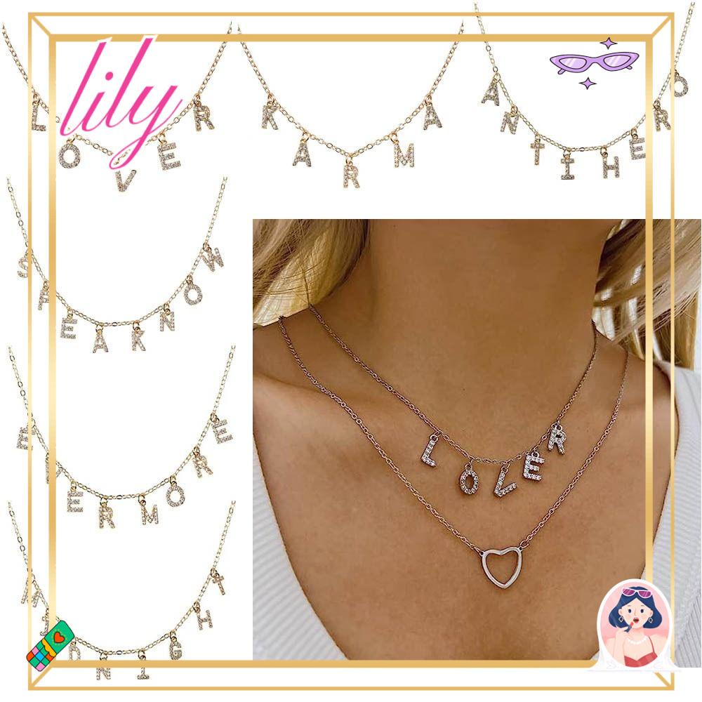 Lily Lover Kalung Huruf Logam Fashion Perhiasan Liontin Untuk Lagu Penyanyi