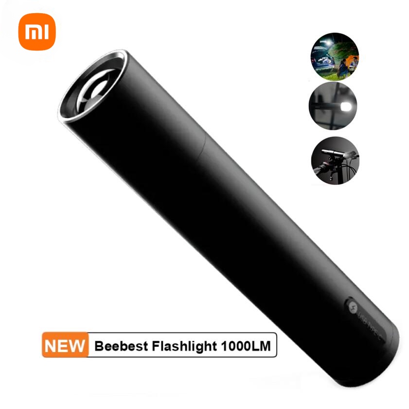 Xiaomi Beebest Lampu Flash 1000LM 5model Zoomable Multi-Fungsi Kecerahan Portable EDC Dan Magnet Ekor &amp;amp; Lampu Sepeda