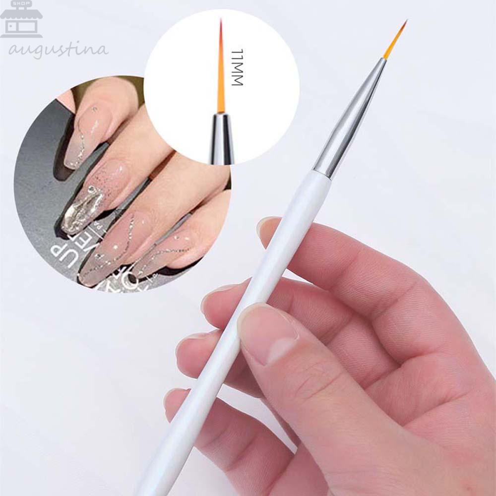 Augustina Tarik Kawat Sikat Kuku 3 Pcs Jepang 3D Tips Kuku DIY Menggambar Kuku UV Gel Ekstensi Aksesoris Kuku Lukisan Kuku Pena