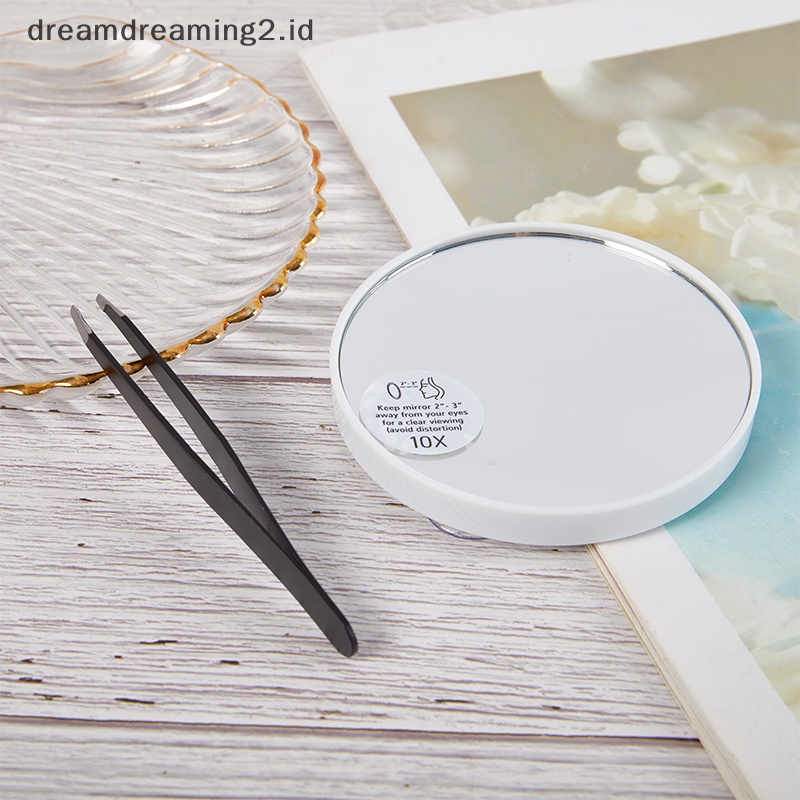 (drea) 10 /20X Cermin Pembesar Makeup Dorms Rumah Kantor Suction Cup Dengan Tweezer //