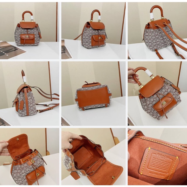 Coach  Riya Backpack 21 bahan full kulit Women fashion Bag