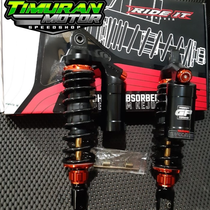 READY SHOCK RIDE IT GP 299 NEW PREMIUM NMAX NEW - AEROX 155 HITAM ORIGINAL