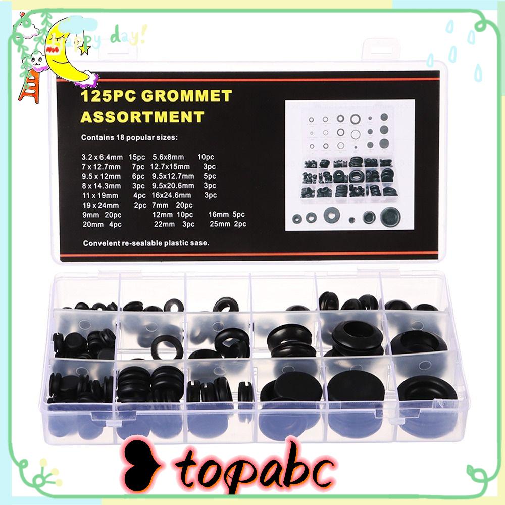 TOP 125pcs Rubber Grommet Set 18ukuran Firewall Lubang Plug Ring Gasket Kawat Grommet