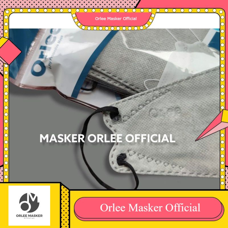 MASKER ORLEE KF94 4ply ORIGINAL 100% STANDAR KEMENKES  ALL WARNA 1pack isi 10pcs