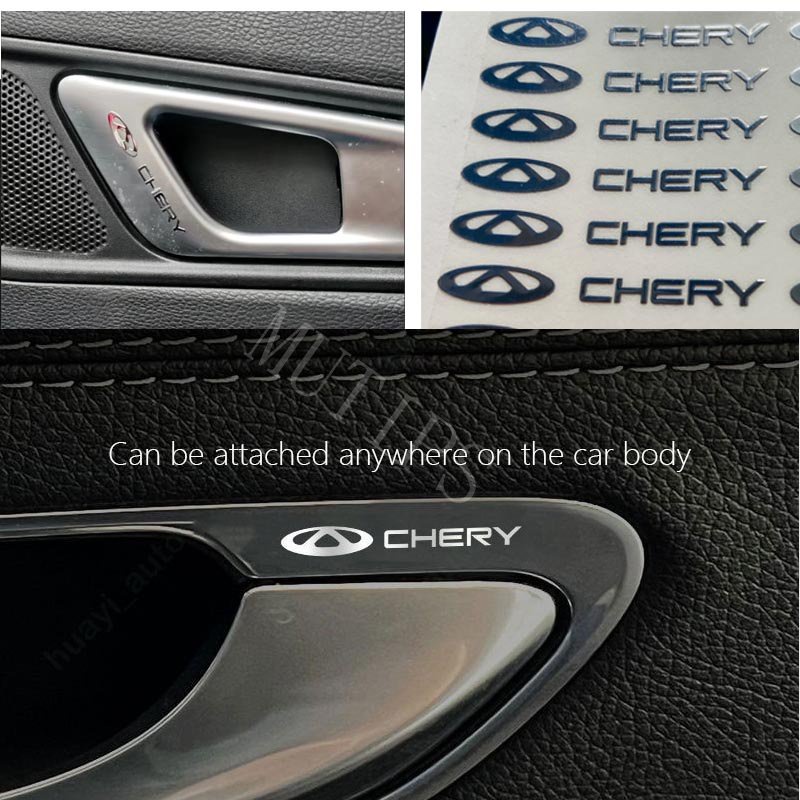Chery Logo Mobil Stiker Logam 3D Kreatif Dekorasi Lencana Interior Pintu Jendela Mobil Untuk Omoda 5tj-1 Wajah Tiggo 4 8 7 Pro 5x QQ 2023