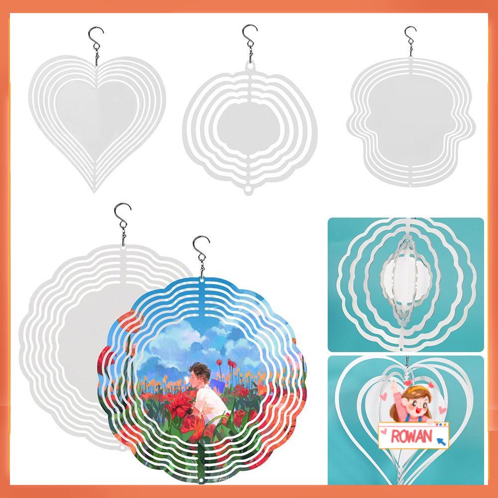 R-FLOWER Sublimasi Angin Spinner Kosongan Aluminium Kerajinan Jendela Halaman Angin Patung Kinetik
