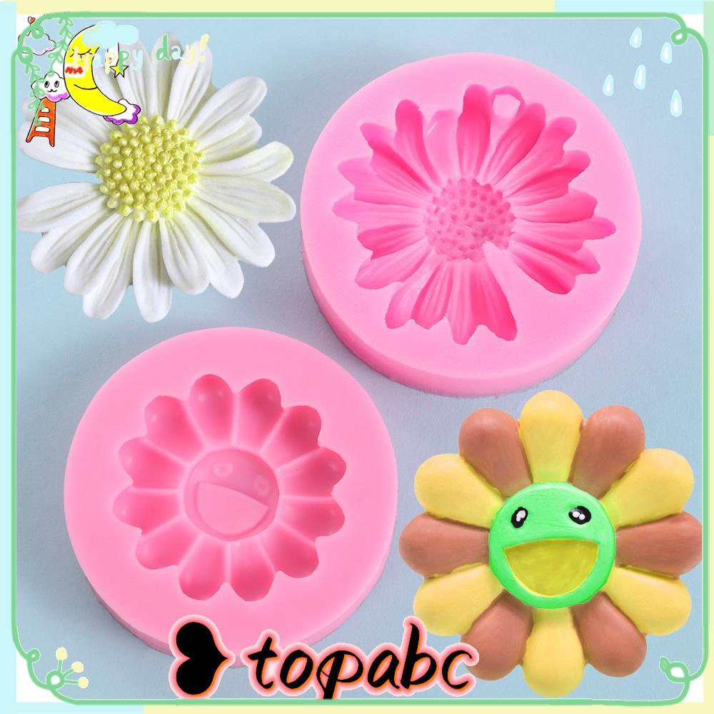 TOP Cetakan Resin Bunga Matahari Glossy Untuk Perhiasan DIY Casting Mold Dengan Lubang Epoxy Resin Sun Flower Silicone Mold