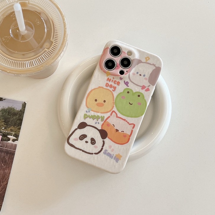 Lovely Cartoon Panda Soft TPU Case iP iPhone 6 6S 7 8 14 + Plus SE 2020 2022 X XR XS Max 11 12 13 Pro Max FTD Casing Apple