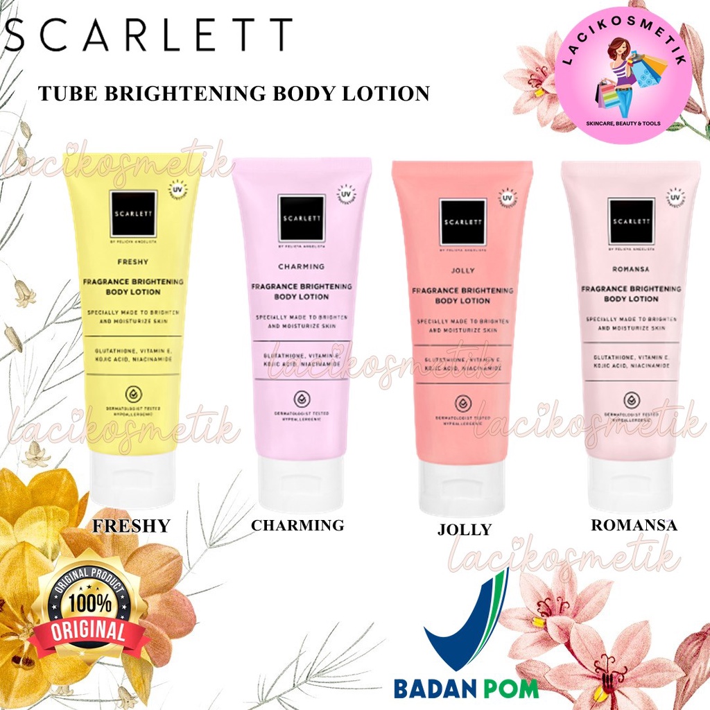 ✨LACIKOSME✨SCARLETT WHITENING BODY LOTION TUBE - FRAGRANCE BRIGHTENING UV PROTECTION