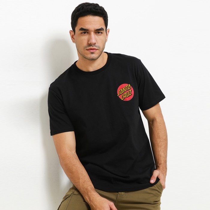 Santa Cruz Classic Dot Chest Black Tee