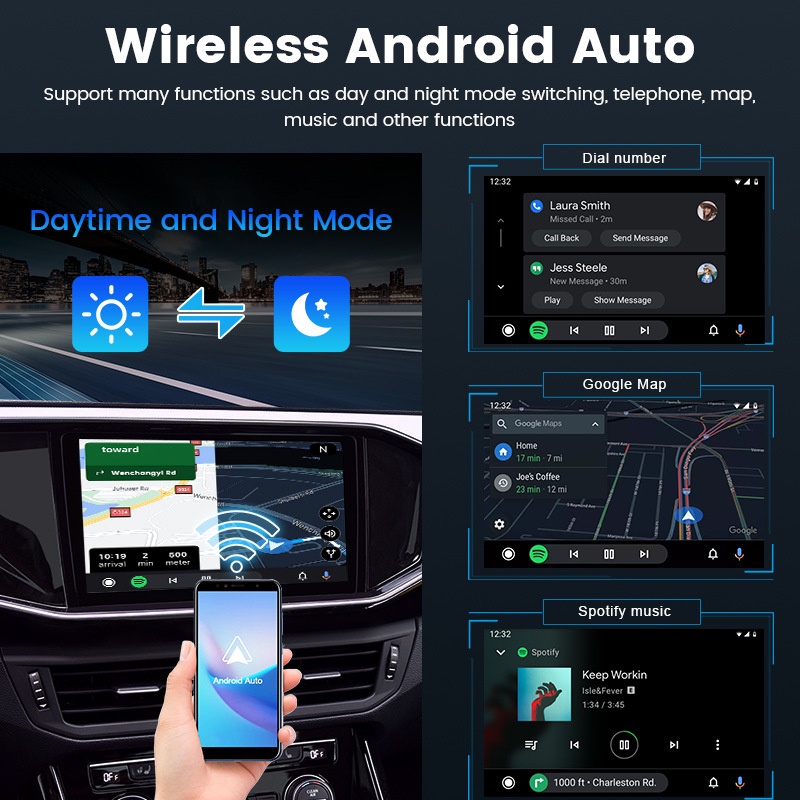 AKN88 - CARLINKIT 4.0 Wired to Wireless Adapter Apple Carplay Android Auto