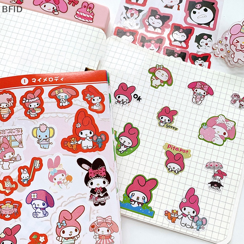 [BFID] 450pcs Kartun Lucu Stiker Kawaii Stationery Sanrio Stiker Kuromi Melody &amp; Coogo Diary Stiker Telepon Dekoratif Scrapbook DIY Stickers [ID]