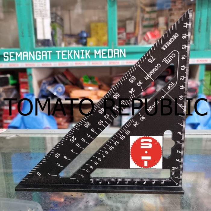 Murah ALAT UKUR ANGLE SPEED RAFTER SQUARE PENGGARIS SEGITIGA SIKU BESI HITAM VGW670