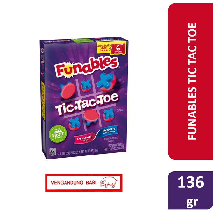 

Funables Tic Tac Toe Fruit Snacks - permen funables (NON HALAL)