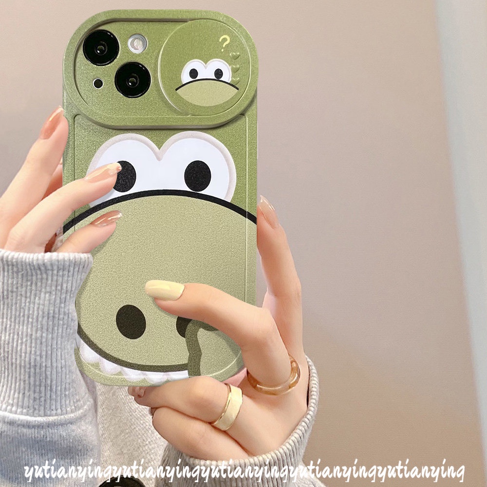 Strawberry Bear Lotso Cartoon Funny Dinosaur Camera Lens Protector Case Compatible for IPhone XR XS X Max 11 13 12 Pro Max 7Plus 8Plus Push Pull Window Lovely Doraemon Cover