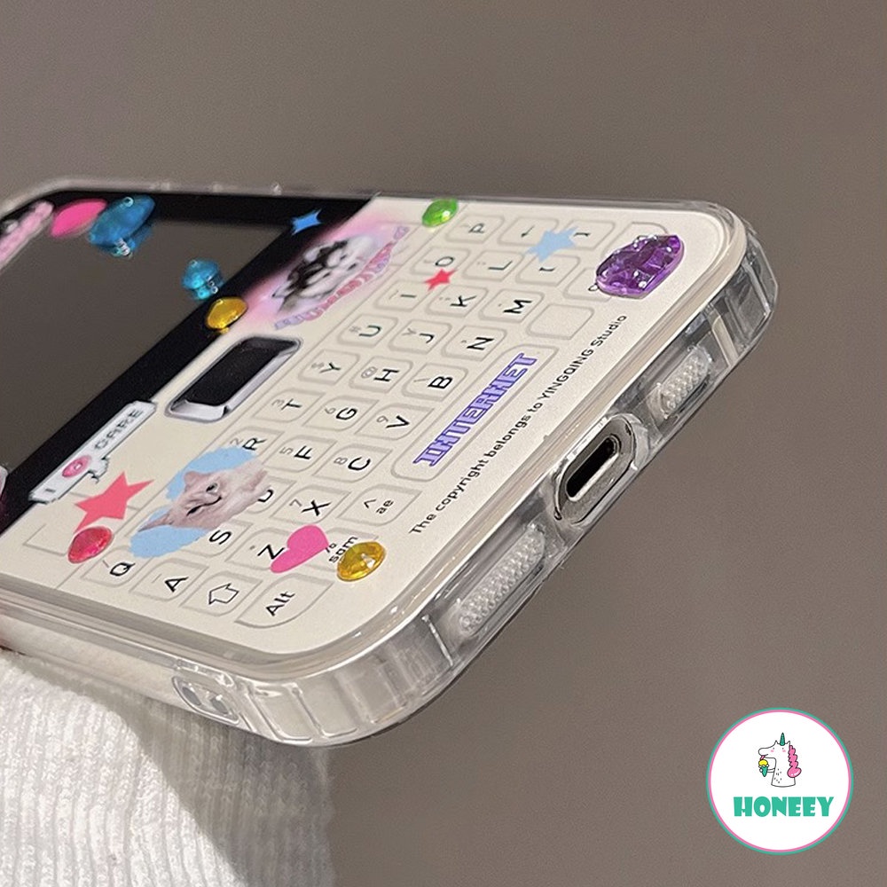 IPHONE Desain Ponsel Cermin Makeup Dengan Case Keyboard Untuk Iphone14Kompatibel Untuk Iphone11 12 13 14 Pro Max Cover Pelindung Fashion