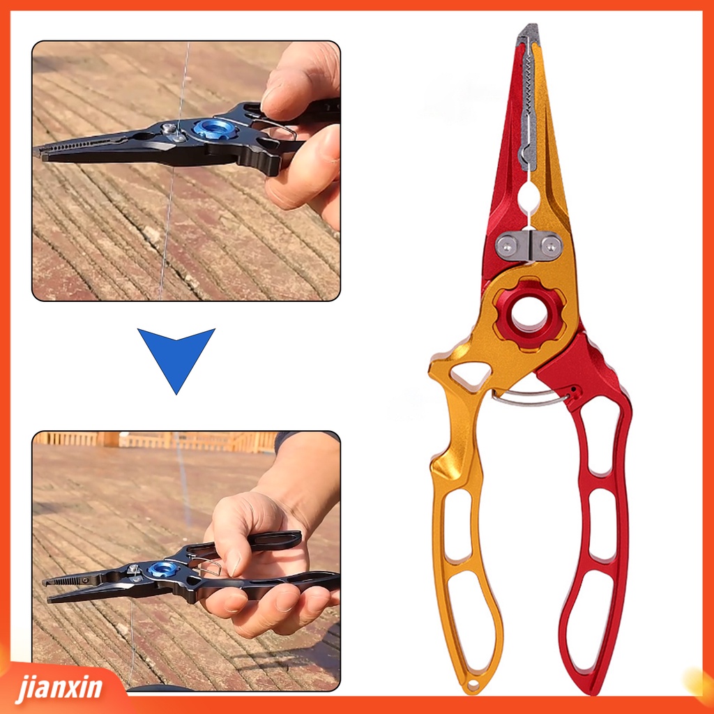 (In Stock) Tang Pemikat Pancing Multifungsi Kunci Pengaman Titanium Alloy Kekuatan Tinggi Pemotong Tali Memancing Gunting Memancing Aksesoris