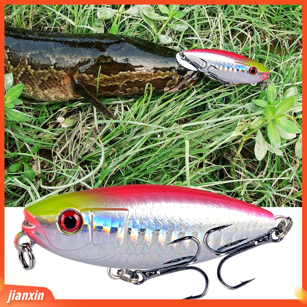 (In Stock) 6cm/7g Umpan Pancing Warna Terang Realistis 3D Mata Bola Kebisingan Kulit Hidup Berduri Tajam Treble Hook Pensil Lure Memancing Aksesori