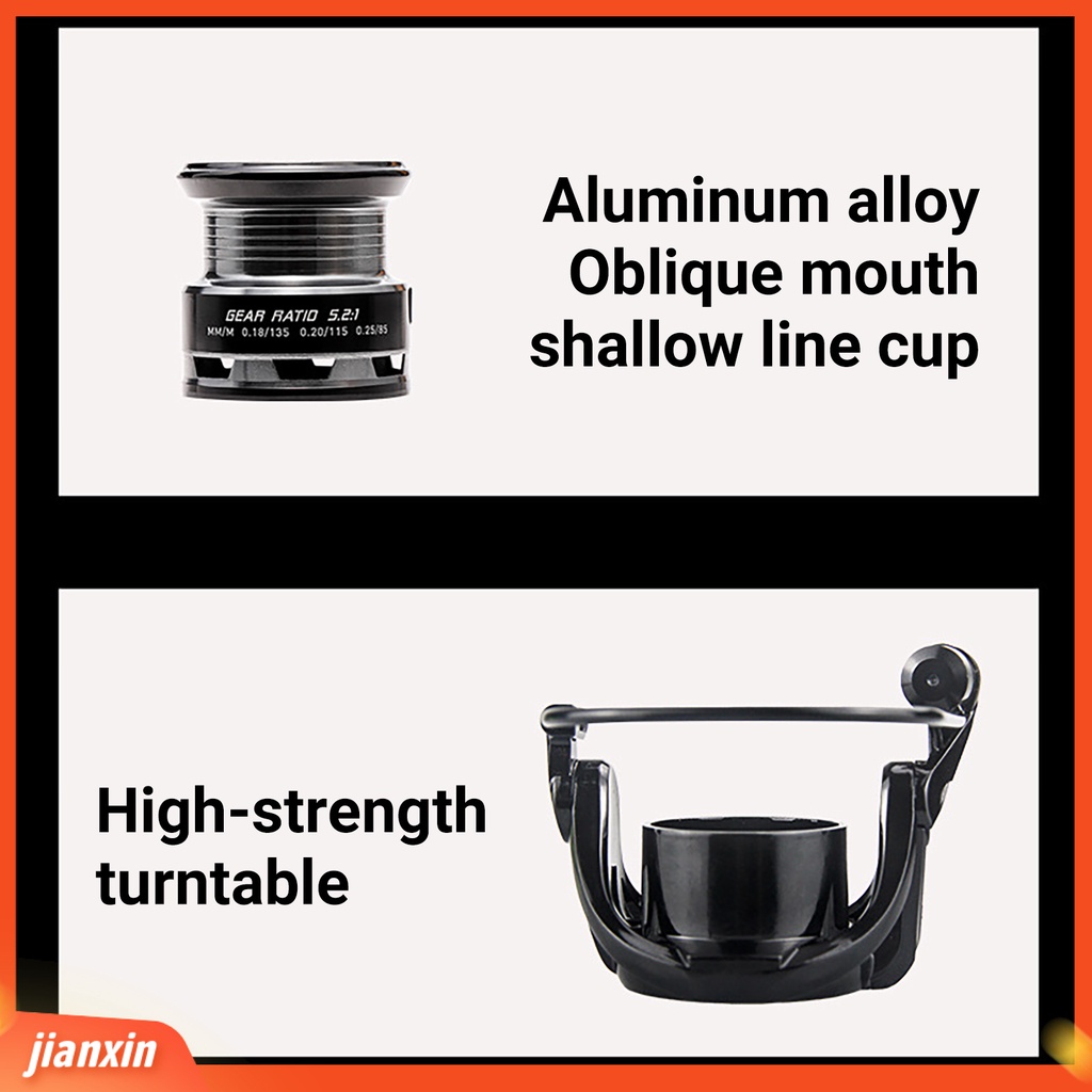 (In Stock) Gapless Spinning Fishing Wheel Fast Wire Exit Rubber Grip Ketangguhan Yang Baik Padat Gulungan Pancing Aksesori Pancing