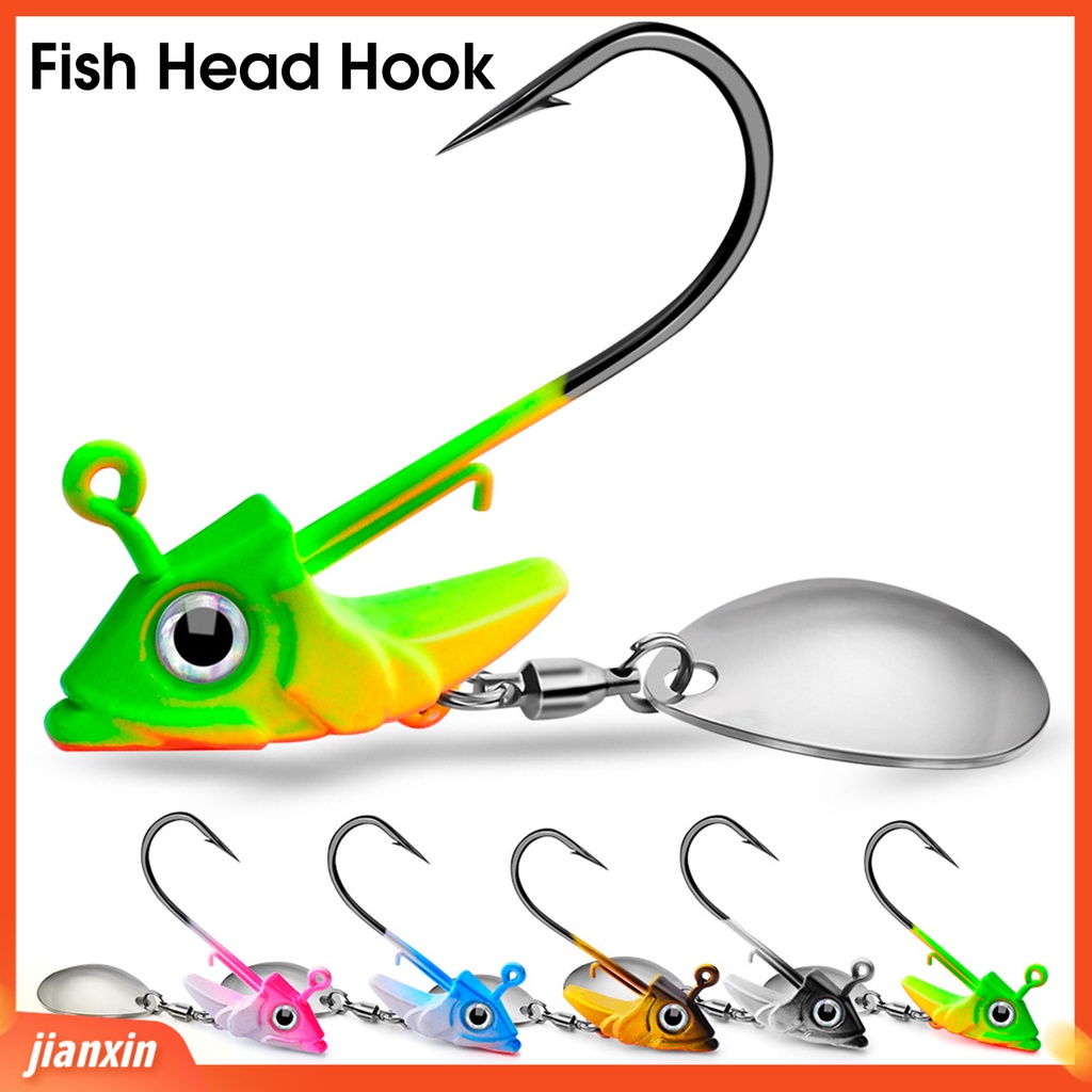 (In Stock) Kail Pancing Bob-Berat Anti Gores Tajam 15g Bentuk Kepala Ikan Memancing Berduri Lure Hook Untuk Pecinta Memancing