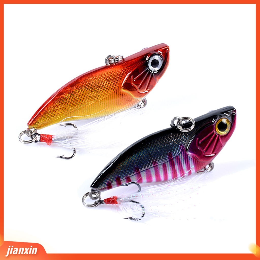 (In Stock) 6Pcs 5.8cm /13.5g Umpan Pancing Penembus Kuat Tajam Ikan Simulasi Hidup Umpan Getaran Kedalaman Penuh Untuk Angling