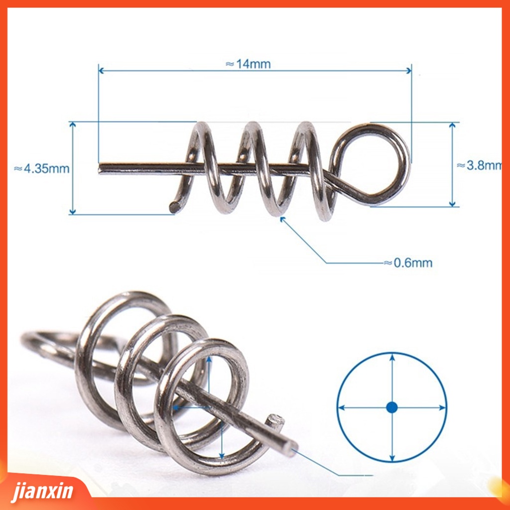 (In Stock) 50 Pcs Umpan Lock Pin Stainless Steel Umpan Lembut Memancing Tackle Aksesoris Lure Spring Pins Memancing Luar Ruangan