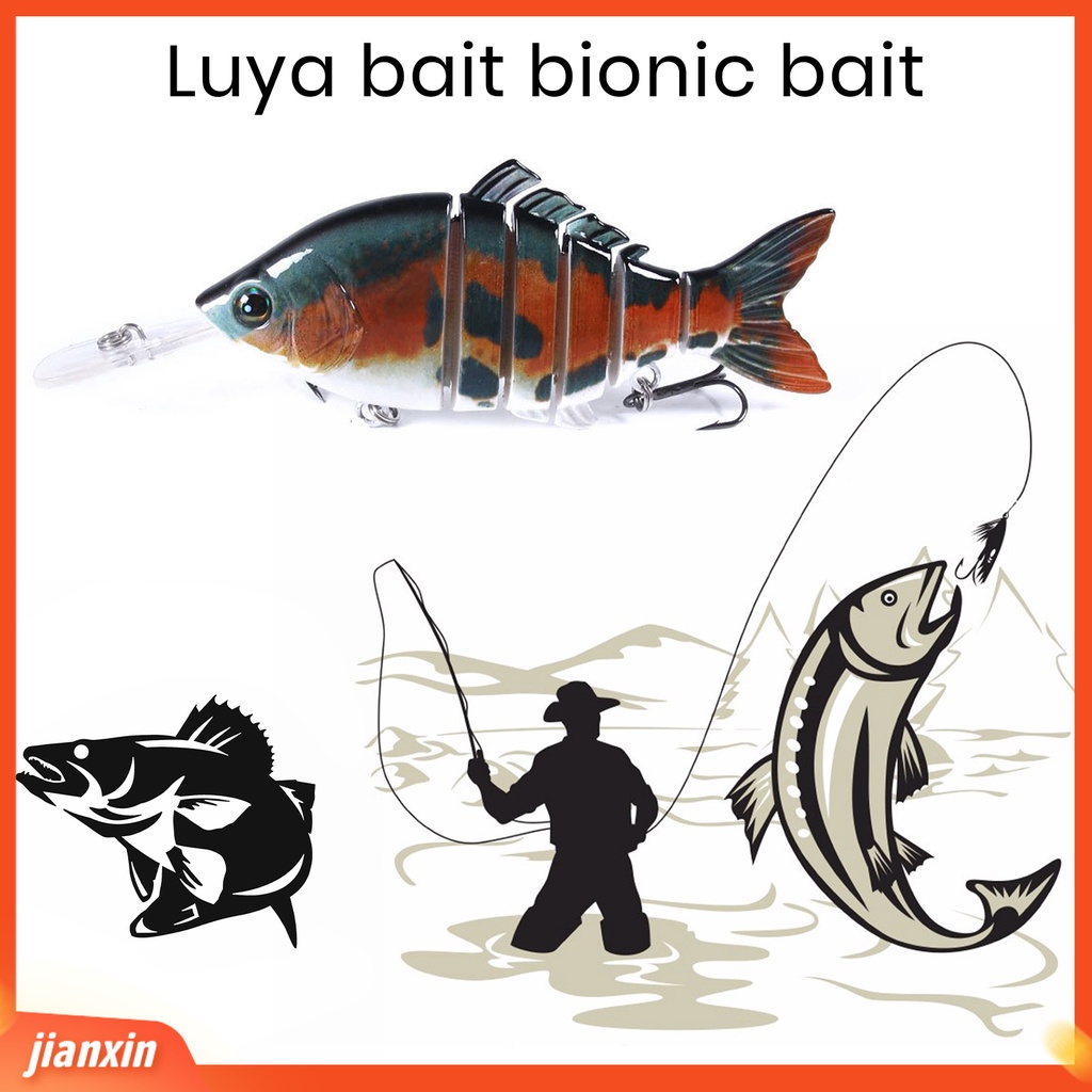 (In Stock) 15CM 31.5G Realistis Multi-Gabung Ikan Umpan Dengan Kait Tajam Warna Cerah Ikan Imitasi Tenggelam Knotty Palsu Umpan