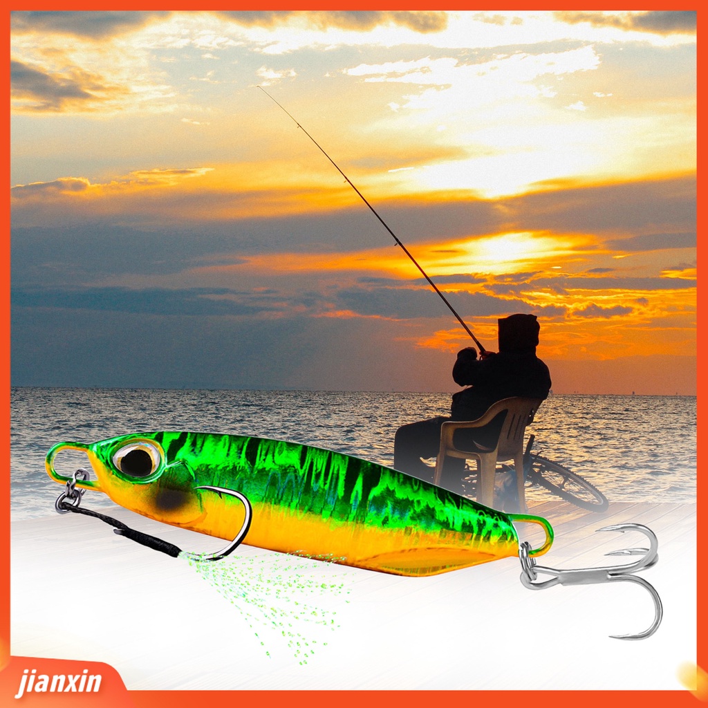 (In Stock) 40g Metal Tembakan Panjang Umpan Keras Slow Sinking Fall Jig Untuk Angling