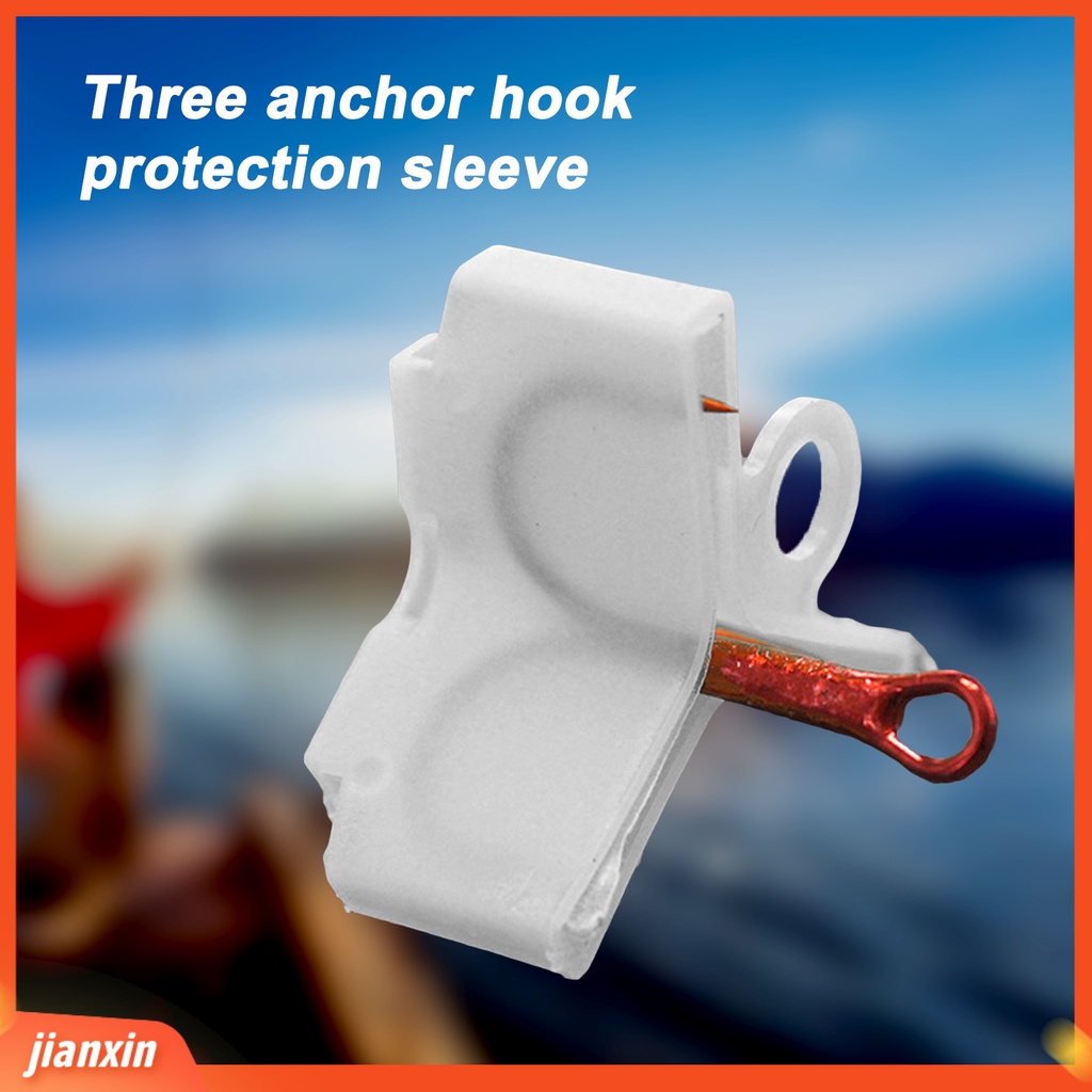 (In Stock) 100Pcs /Set Treble Hooks Cover Anti Gores Kekuatan Tinggi Putih Ringan Tahan Lama Treble Hook Sarung Case Sarung Untuk Outdoor