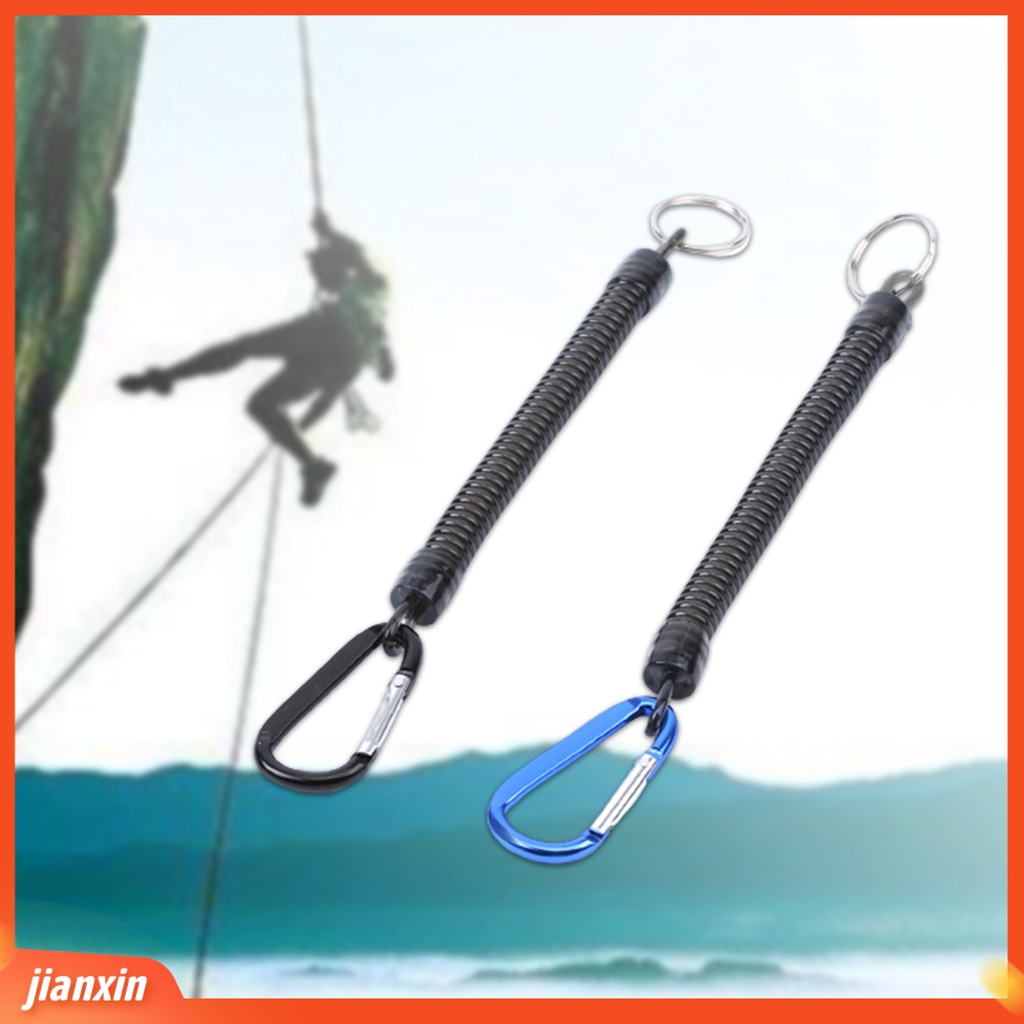 (In Stock) Tali Plastik Elastis Yang Dapat Ditarik Dengan Gesper Carabiner Fishing Tackle Aksesori