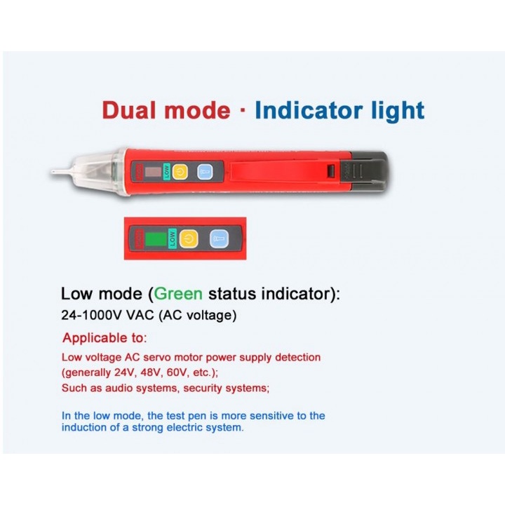 7 UNI-T UT12D - Non-Contact AC Voltage Detector - Test Pen Profesional