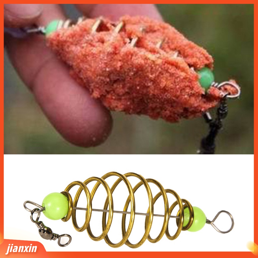 (In Stock) 10Pcs Umpan Spring Olive Shape Inline Alloy Copper Fishing Rig Bait Feeder Cages Untuk Bream