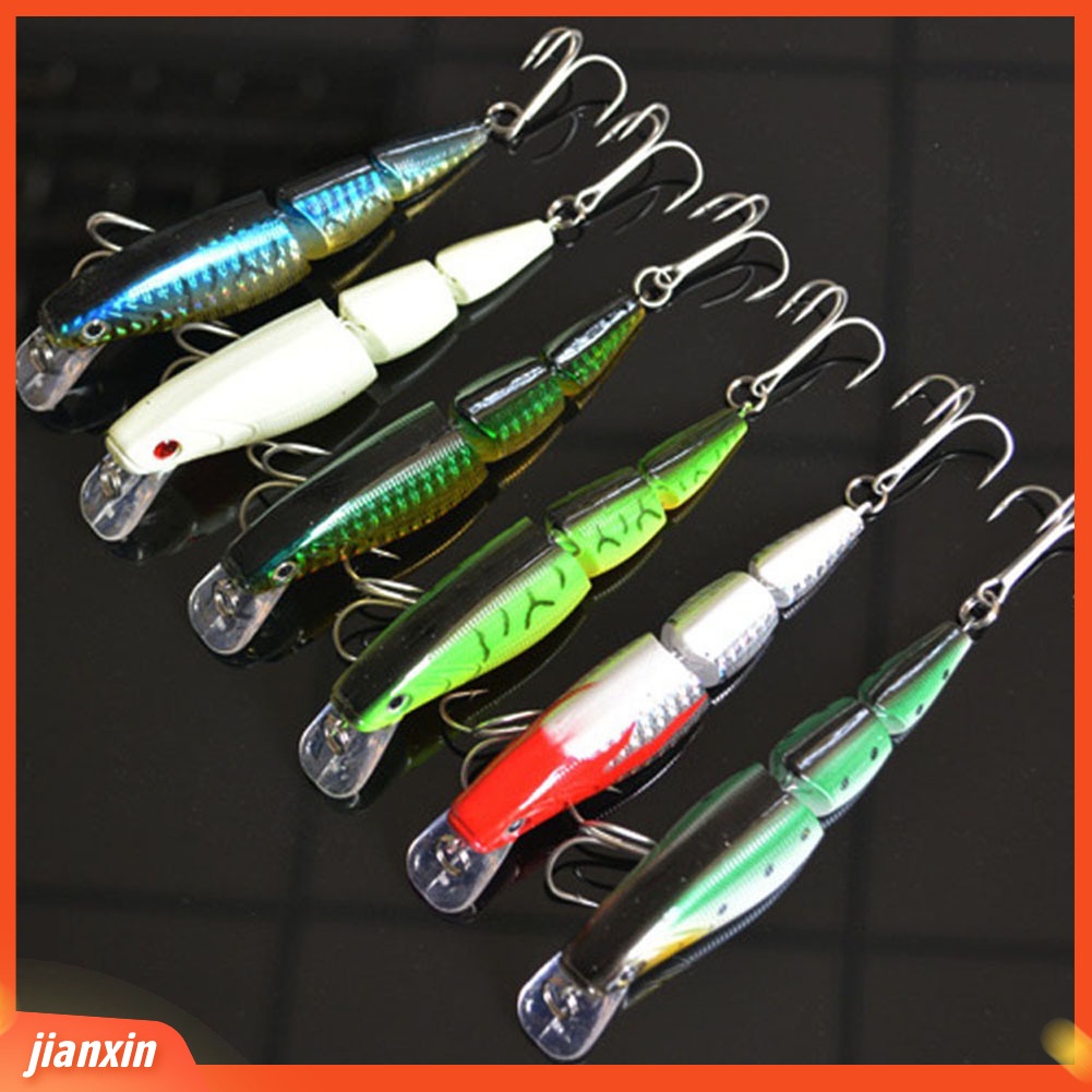 (In Stock) 10 cm Pemikat Ikan Keras Reflektif Laser Mirip Hidup Bersambung Umpan Renang Memancing Tackle