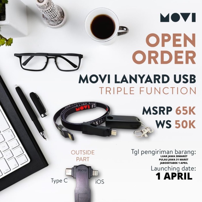 

[DD] Lanyard USB Triple Function By MOVI - Lanyard USB